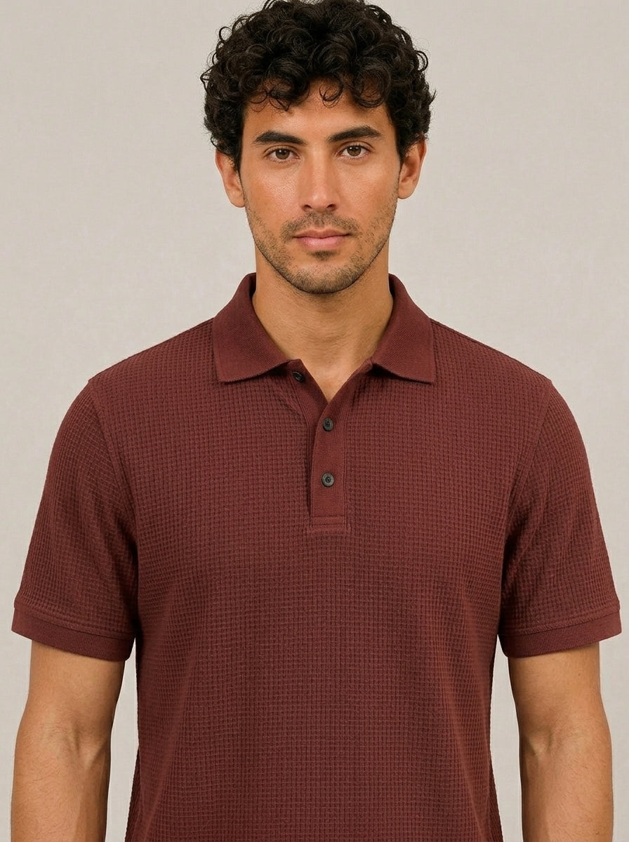 Polo verano hombre Rojo Oscuro
