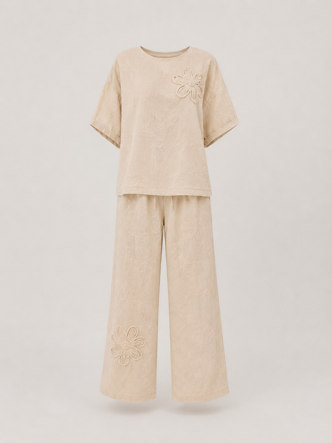 Conjunto largo lino Beige
