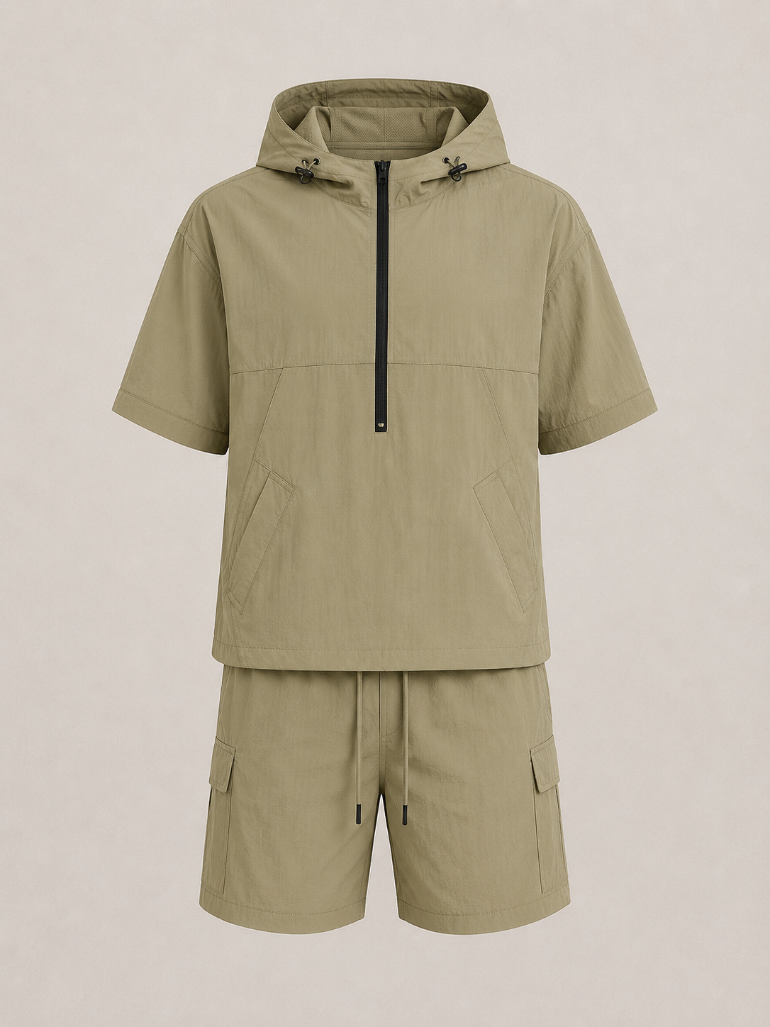 conjunto hombre cargo corto Verde Caqui